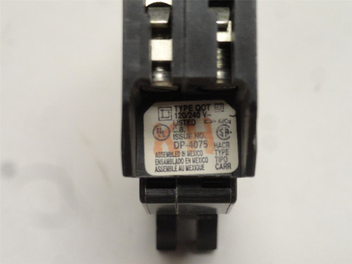 Square D QO1515; Tandom Circuit Breaker 15A/15A 1P 120/240VAC