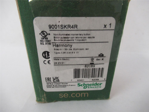 Schneider 9001SKR4R; Switch Momentary 30mm Red