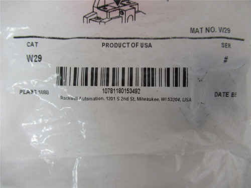 Allen-Bradley W29; Overload Heater Element