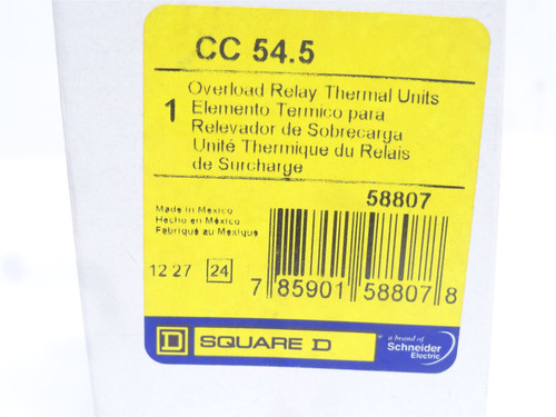 Square D CC54.5; Thermal Overload Relay Unit; Ser: CC