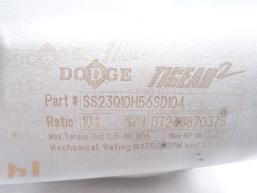 Dodge SS23Q10H56SD104; Gear Reducer 10:1 Ratio SS Case; 3.42HP