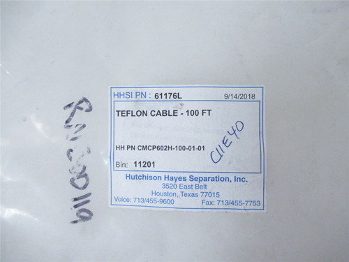 Hutchison Hayes CMP602H-100-01-01; Red Teflon Cable 100' Long