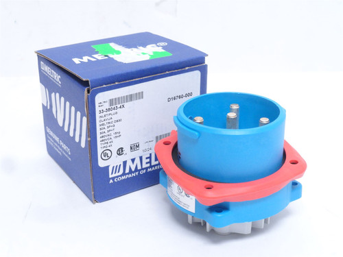 Meltric 33-38043-4X; Receptacle Inlet; 30A; 480V; 3P+G