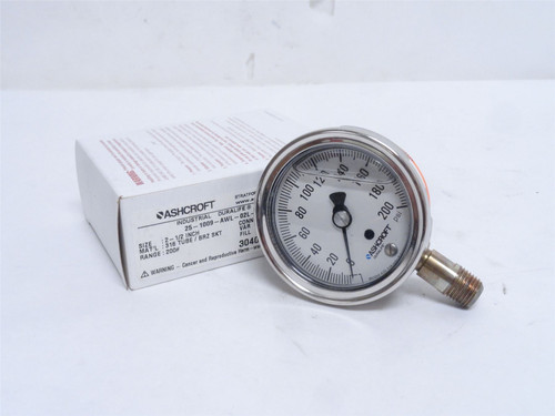 Ashcroft 251009AWL02L200#; Liquid Filled Pressure Gauge; SS