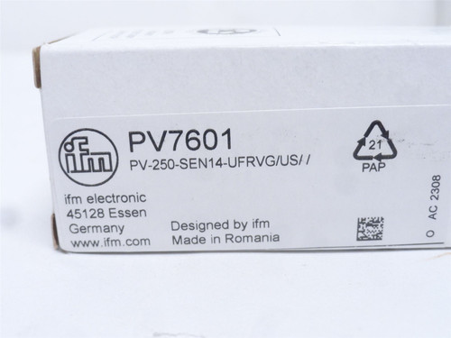 ifm PV7601; Pressure Switch w/IO-Link; 0 to 3625PSI; 1/4NPT