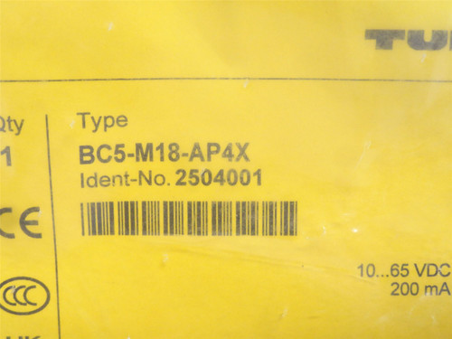 Turck BC5-M18-AP4X; Proximity Sensor 2504001; 10-65VDC; 200mA