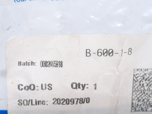 Swagelok B-600-1-8; Brass Tube Adaptor; 3/8" Tube x 1/2NPT