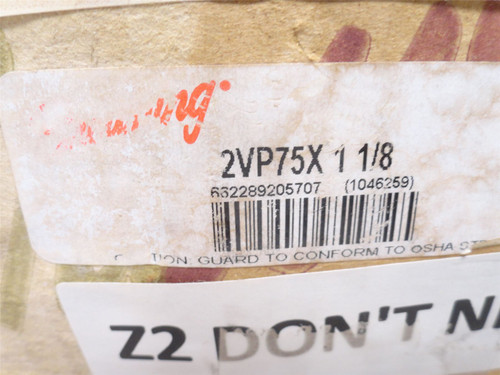 Browning 2VP75x1-1/8; Variable Pitch Pulley; 2Gr; 1-1/8"ID