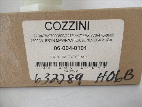Cozzini 06-004-0101; Vacuum Filter SST
