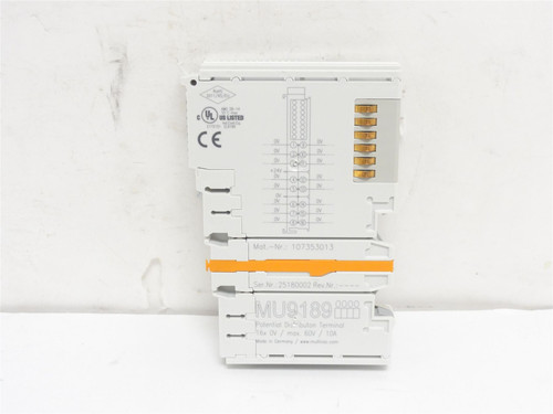 Beckhoff MU9189; Ethercat Distribution Block; 10A; 60V