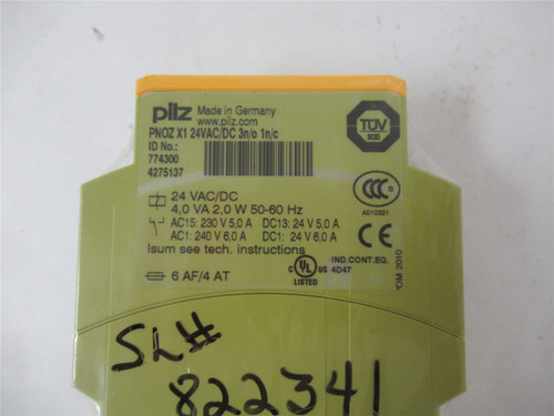 Pilz PNOZ X1; Safety Relay 774300;  24V AC/DC 3 NO / 1 NC