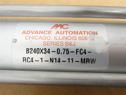 AAC B240X34-0.75-FC4- RC4-1-N14-11-MRW; Air Cylinder; 34" Stk