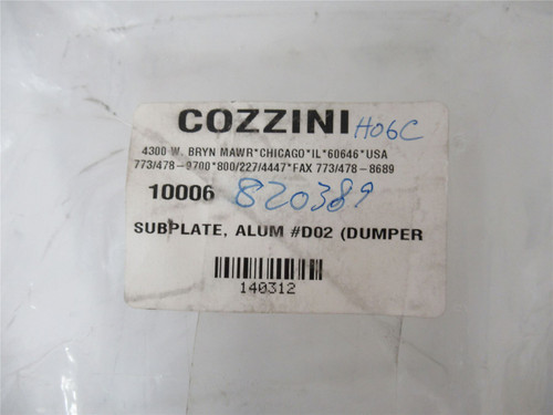 Cozzini 10006; Subplate; Aluminum #D02