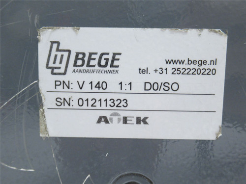 Bege V 140 1:1 DO/SO; Gearbox; RA; 1:1 Ratio 32mm Shaft