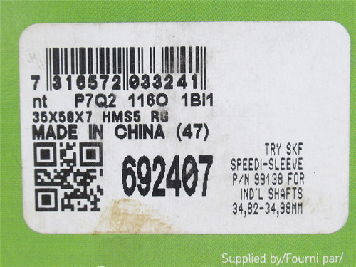 SKF 692407; Oil Seal; Single Lip; 35mmID x 50mmOD x 7mm Wide