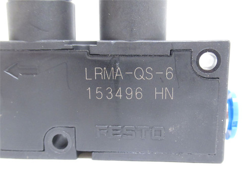 Festo LRMA-Q2-6; Air Pressure Regulator 153496; 9BAR Max In;