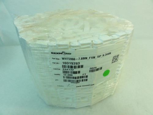 Rexnord WHT5966-12; Flat Top Conveyor Chain; 7.69" W; 12FT OL