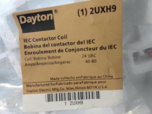 Dayton 2UXH9; IEC Contactor Coil 24VAC 40-80A