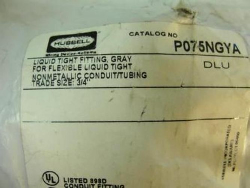 Hubbell P075NGYA; Nonmetallic Conduit Fitting; Trade Size 3/4"