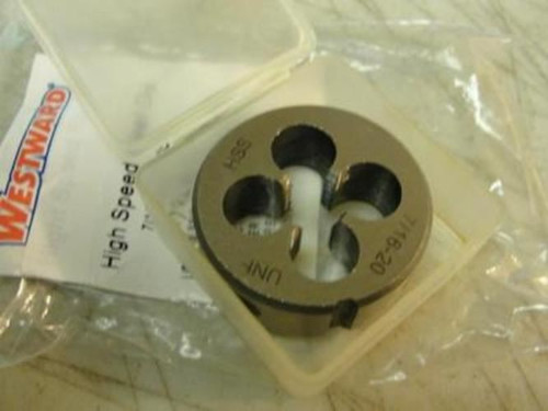 Westward 2LWY9; Round Thread Die; 7/16-20 NF; High Speed Steel