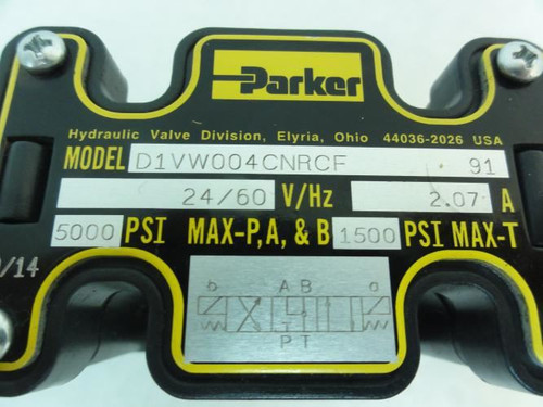 Parker D1VW004CNRCF; Directional Solenoid Valve; 24V; 2.07A