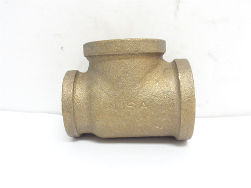 Cryovac SP207311; Red Brass Tee; 1-1/4NPT x 1-1/4NPT x 1NPT
