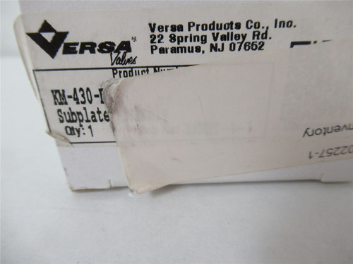 Versa KM-430; Pneumatic Subplate 4 Way Valve 1/4" NPT Ports