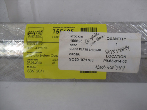 Poly Clip 155625; Guide Plate Left Hand Rear