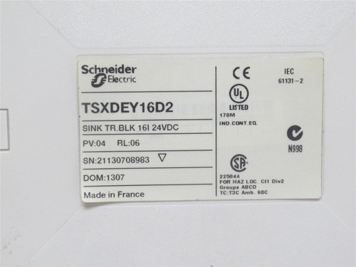 Schneider TSXDEY16D2; Discrete Input Module 24VDC; 16 Input