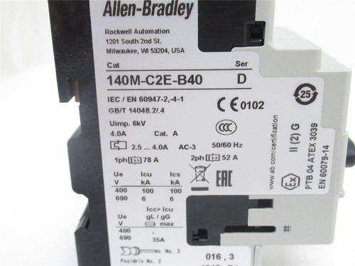 Allen-Bradley 140M-C2E-B40; Motor Protector; 2.5-4A; 3P; 600V