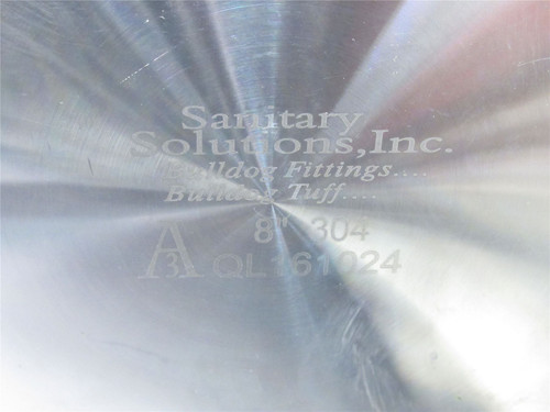 Sanitary Solutions QL161024; Solid End Cap; 8" OD; 304 SS