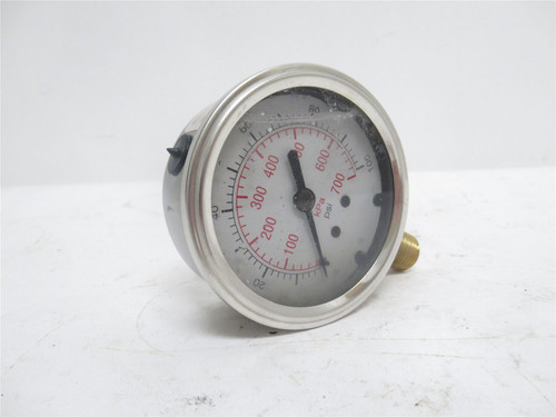 Westward 5WZ60; Pressure Gauge; 2-1/2"; Dial 0-100psi; 1/4NPT