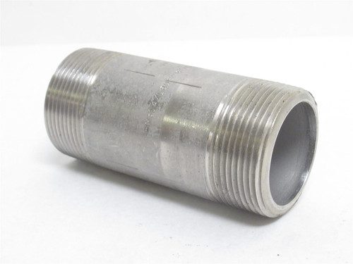 Industry-Std 4TNX9; Pipe Nipple; SS-304; 1-1/2NPT; 4" Long