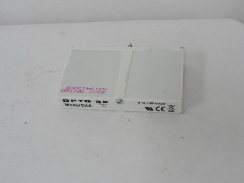 Opto 22 Model DA5; Module; Analog; 0 to 10VDC; 70mA; 12 Bits