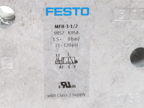 Festo MFH-3-1/2; Solenoid Valve; G1/2 Port; 1.5-8 bar