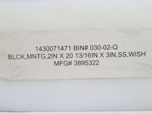 Marel 3895322; Wishbone Remover Mounting Block