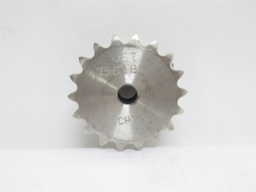 US Tsubaki 25B18SS-1/4; Sprocket #25 SS; 18T; 1/4"ID No Keyway