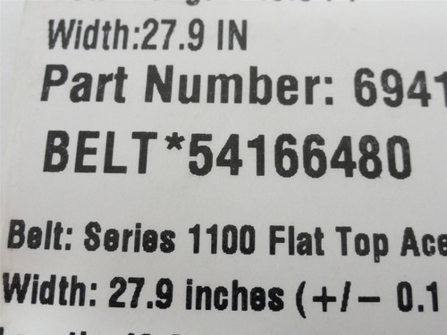 Intralox 54166480; Conveyor Belt; 69415; 19'Length 27.9"Width
