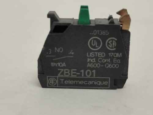 Telemecanique ZBE-101; Aux Contact Block; 10A; 600V; 1-NO