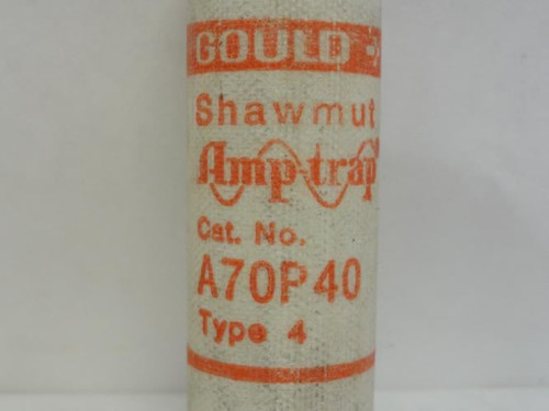 Gould A70P40; Amp-Trap Ceramic Fuse; 40A; 700VAC/DC