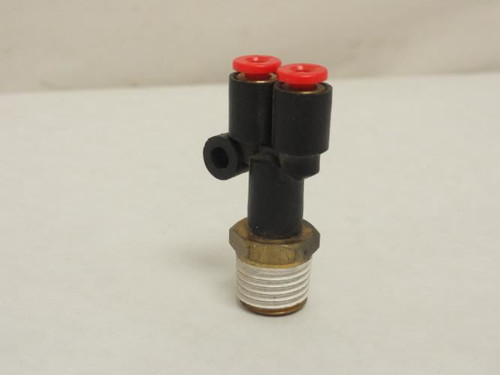 SMC KQU01-35S; Pneumatic Branch-Y Fitting; 1/8" Tube; 1/4 NPT