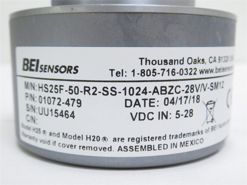 BEI 01072-479; Optical Rotary Sensor; 5-28VDC In; 1024 PPR