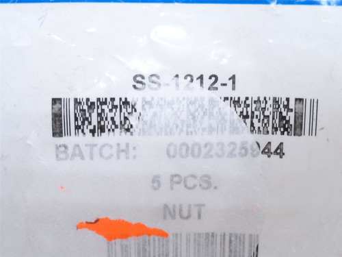 Swagelok SS-1212-1; Lot-6; Tube Nuts; SS-316; Size: 3/4"