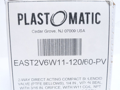 Plastomatic EAST2V6W11-120/60-PV; Solenoid Air Valve; 1/4NPT