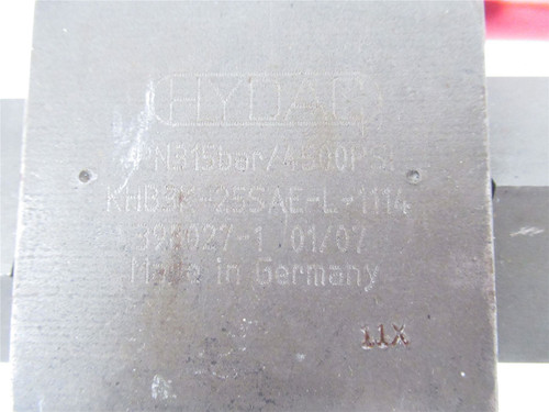 Hydac KHB3K25SAEL111411X; 3-Way Ball Valve 1"ports 6000 PSI