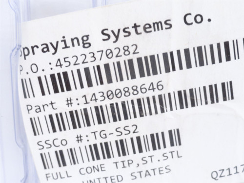 Spraying Systems TG-SS2; Full Cone Spray Nozzle #2; SS-303