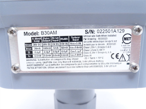 Badger Meter B30AM; Gas Flow Meter; 28VDC