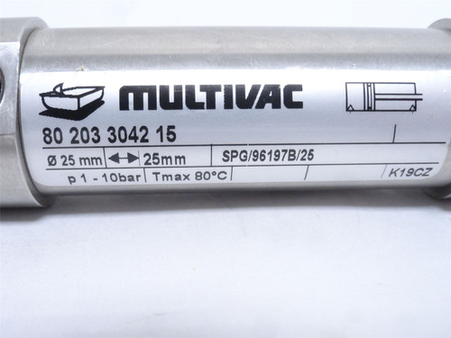 Multivac 80.203.3042.15; Air Cylinder; SS; 25mmID x 25mm Stk