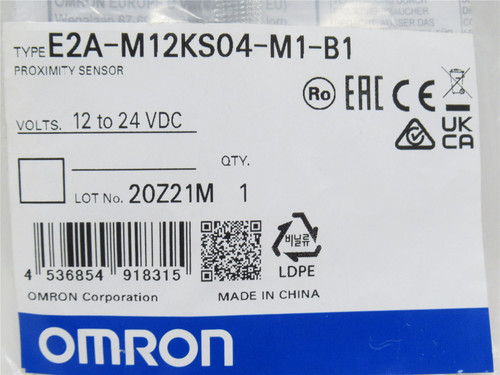 Omron E2A-M12KS04-M1-B1; Prox Sensor; 12-24VDC; 4mm Range