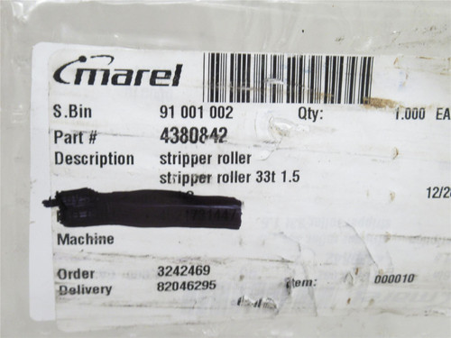 Marel 4380842; Skinner Roller; SS; 100mm Roller OD; 33 Tooth